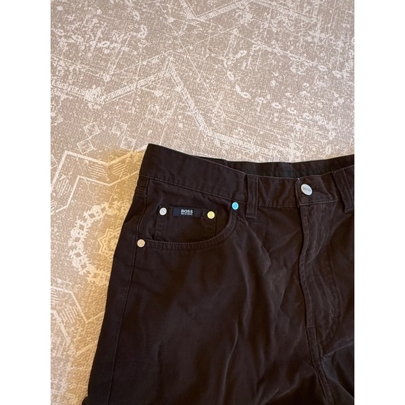 BOSS Hugo Boss Mens Alabala 05782 Brown Cotton Pants Straight Leg Trousers - Picture 4 of 5